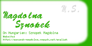 magdolna sznopek business card